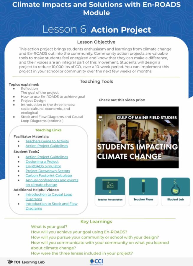 Climate Impacts and Solutions with En-Roads Learning Lab Preview