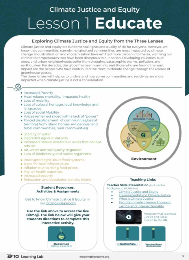 Climate Justice Learning lab preview